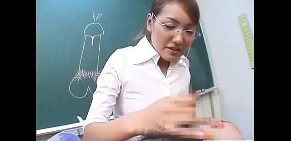  Classic JAV CFNM teacher handjob blowjob demonstration